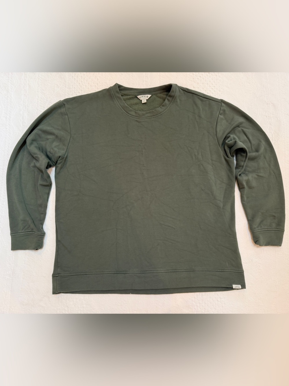 Orvis Crewneck Pullover Sweatshirt Men’s Large L Olive Green